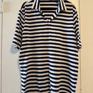 RLX Ralph Lauren Black and White Striped Polo Shirt